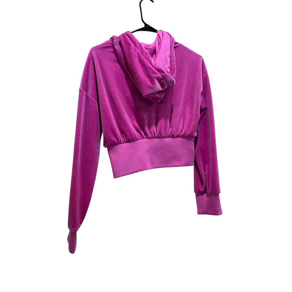 Hello Kitty Forever 21 Pink Velour Cropped Full Zip Hoodie - Picture 2 of 6